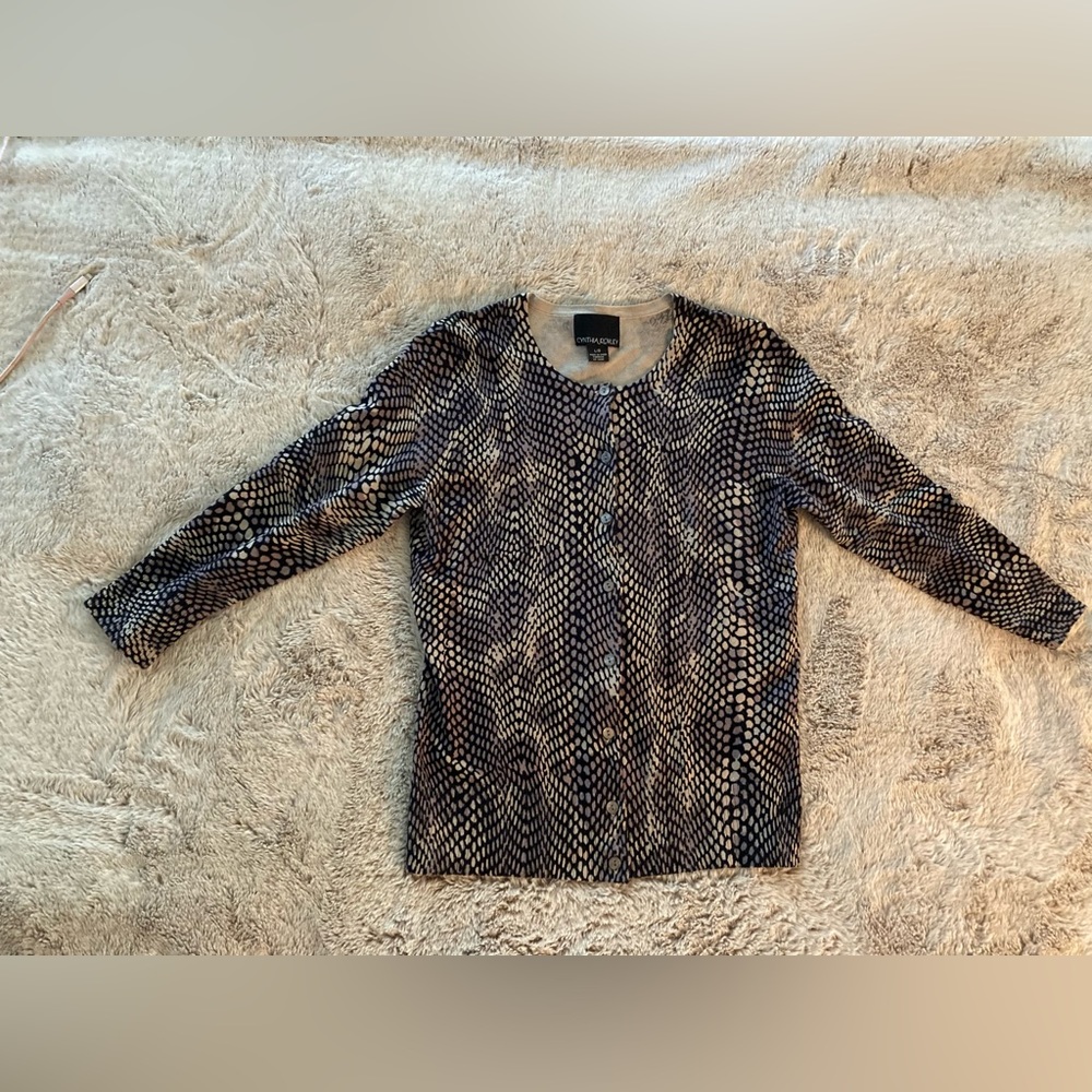 By Cynthia Rowley ~ (Small) Cotton 3/4 Sleeve Buttoned Cardigan Sweater